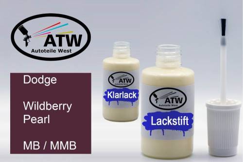 Dodge, Wildberry Pearl, MB / MMB: 20ml Lackstift + 20ml Klarlack - Set, von ATW Autoteile West.